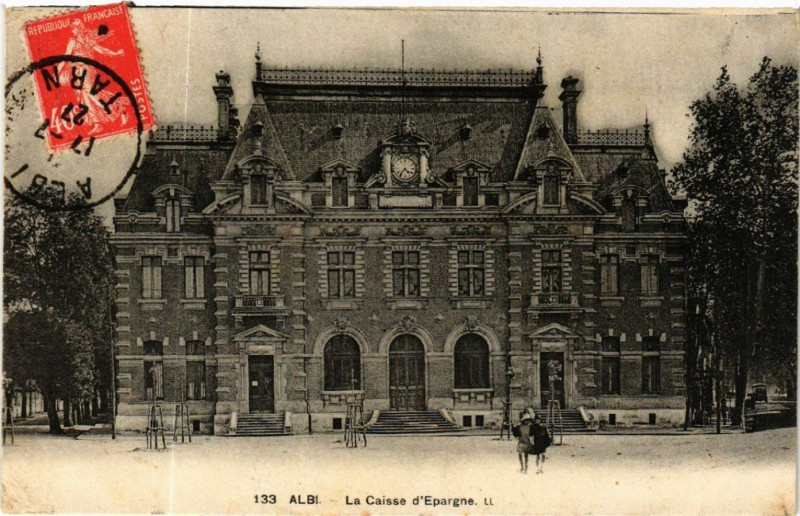 Carte postale ancienne Albi - La Caisse d'Epargne à Albi