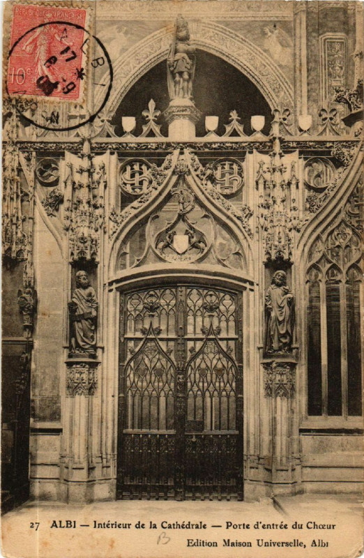 Carte postale ancienne Albi - Int. de la Cathédrale à Albi