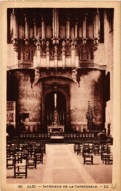 Carte postale ancienne Albi - Int. de la Cathédrale à Albi
