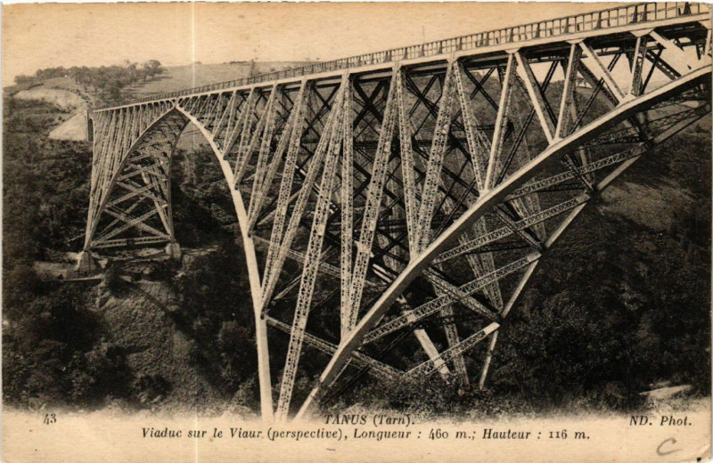 Carte postale ancienne Tanus - Viaduc sur le Viaur à Tanus