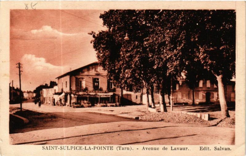 Carte postale ancienne Saint-Sulpice la Pointe - Avenue de Lavaur à Saint-Sulpice-la-Pointe