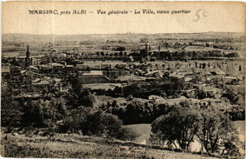 Carte postale ancienne Marssac - Vue générale