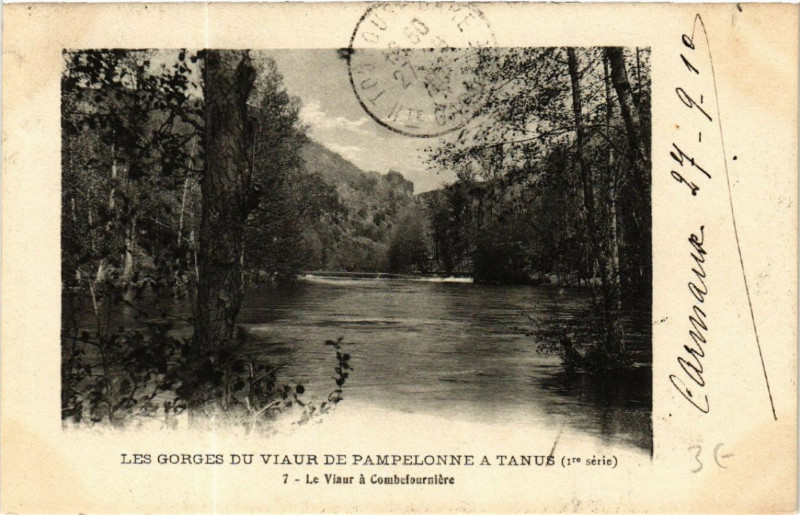 Carte postale ancienne Les Gorges du Viaur de Pampelonne a Tanus à Pampelonne