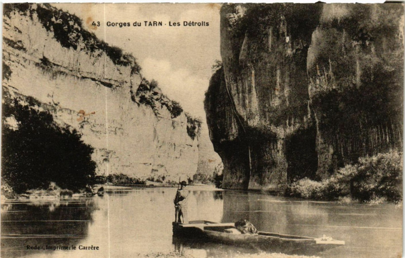 Carte postale ancienne Gorges du Tarn - Les Detroits