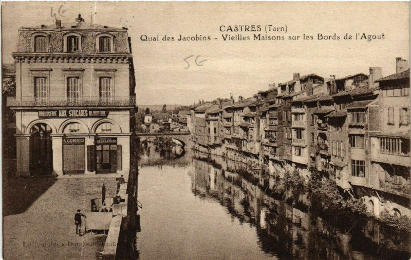 Carte postale ancienne Castres - Quai des Jacobins à Castres