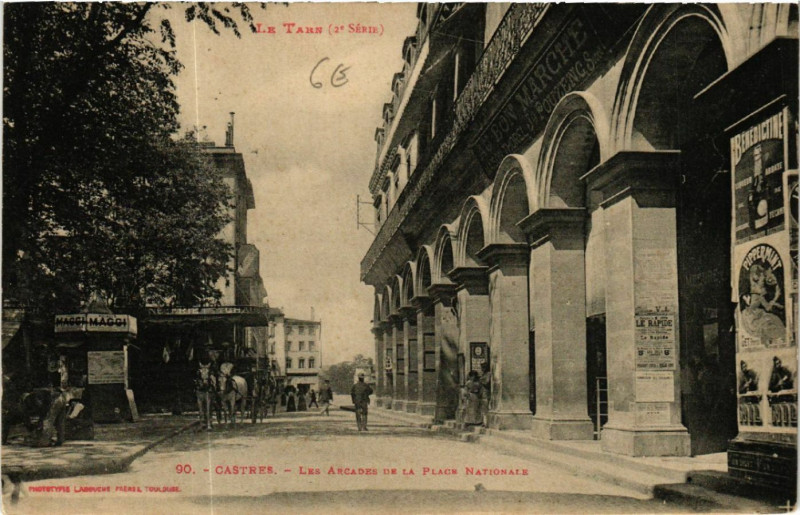 Carte postale ancienne Castres - Les Arcades à Castres