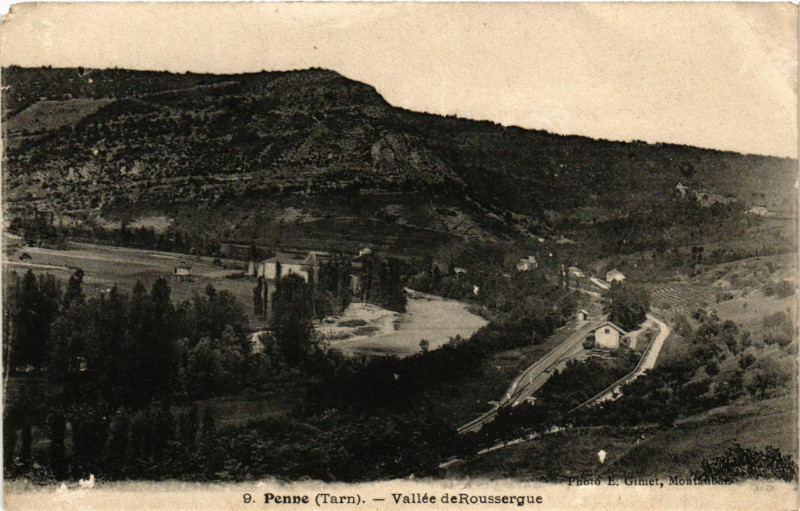 Carte postale ancienne Penne - Vallée de Roussergue à Penne