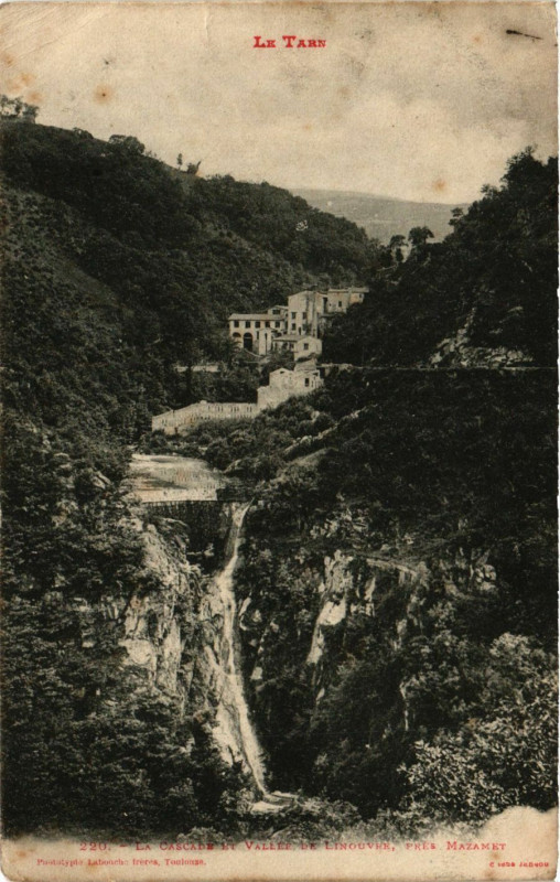Carte postale ancienne Le Tarn - La Cascade et Vallée de Binouvre pres Mazamet à Mazamet