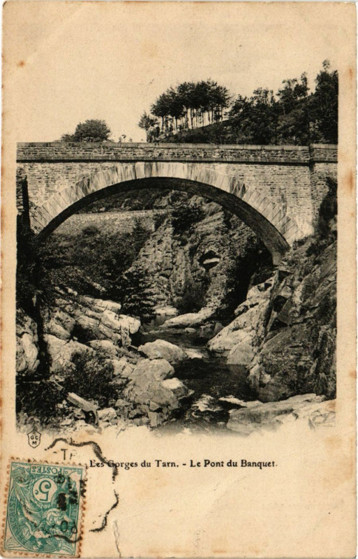 Carte postale ancienne Le Gorges du Tarn - Le Pont du Banquet