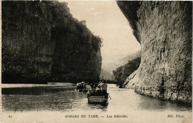 Carte postale ancienne Gorges du Tarn - Les Detroite