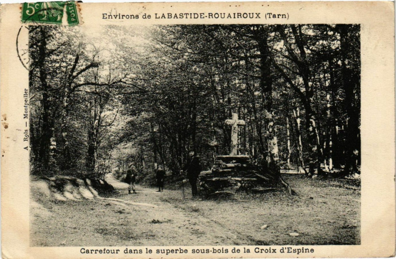 Carte postale ancienne Env. de Labastide-Rouairoux - Carrefour dans le superbe à Labastide-Rouairoux