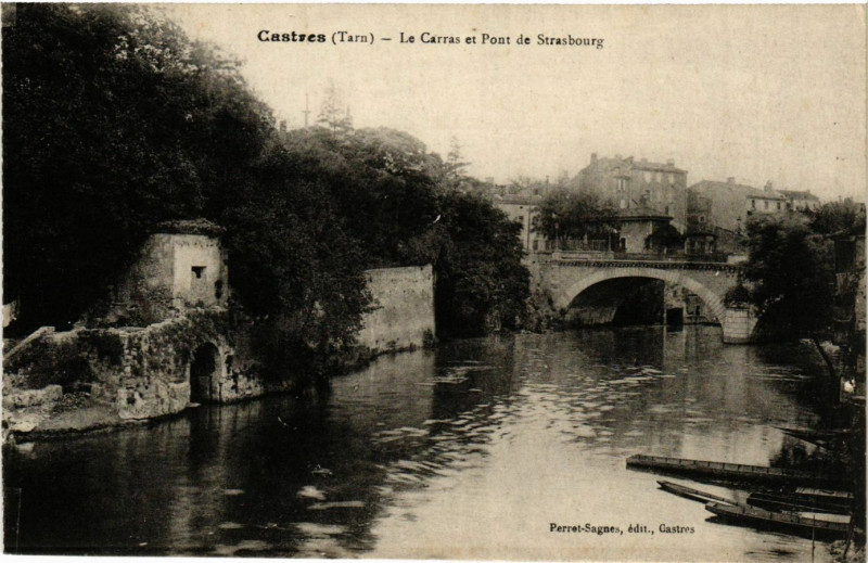 Carte postale ancienne Castres - Les Garras et Pont de Starsbourg à Castres