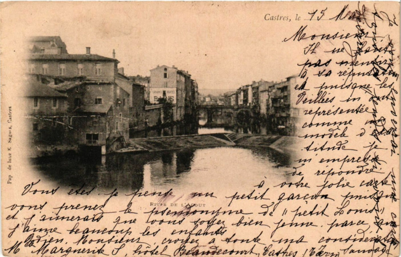 Carte postale ancienne Castres - Rives de L'Acout à Castres
