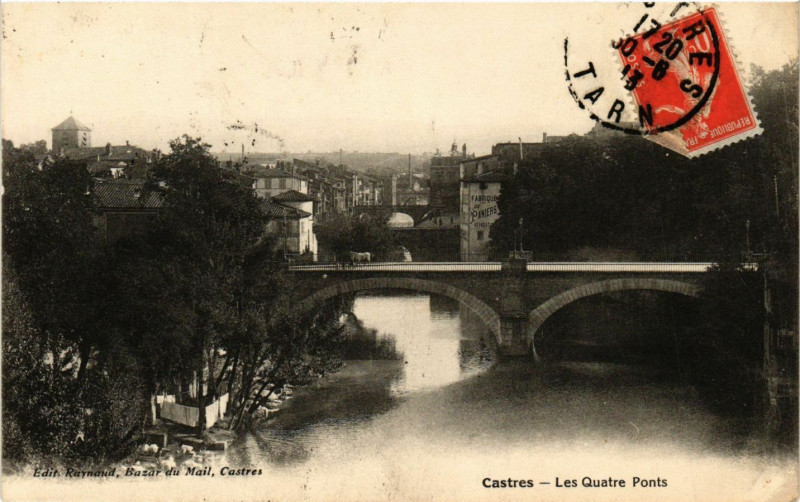 Carte postale ancienne Castres - Les Quatre Ponts à Castres