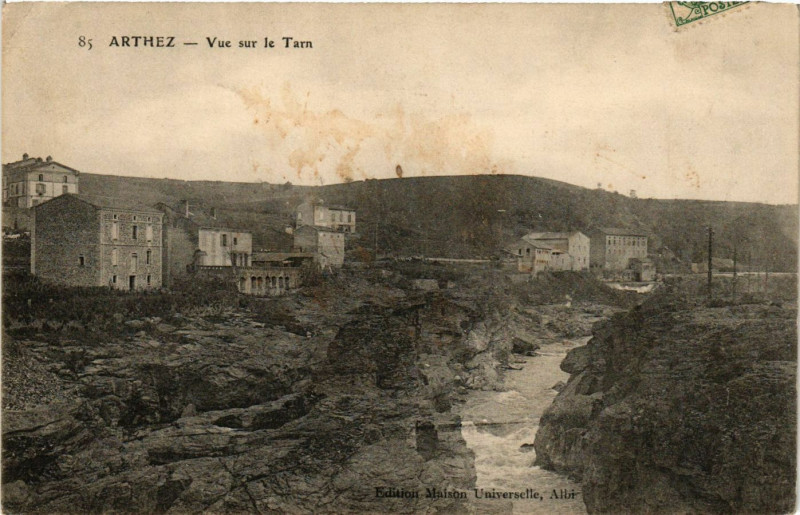 Carte postale ancienne Arthez - Vue sur le Tarn