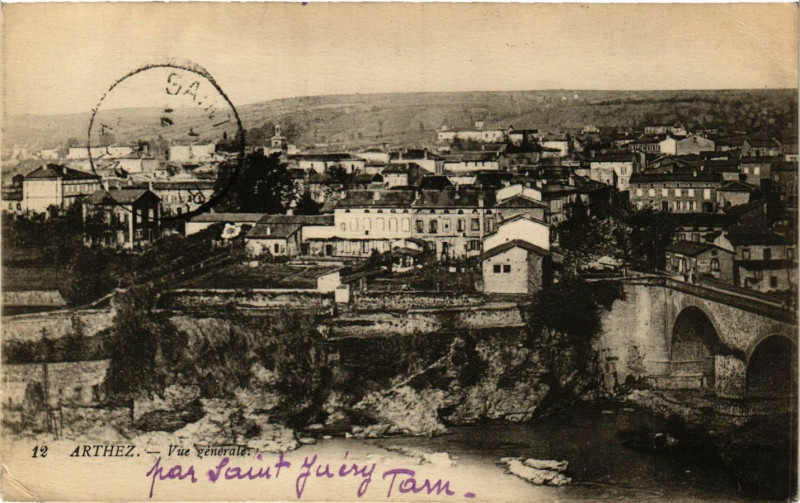 Carte postale ancienne Arthez - Vue générale