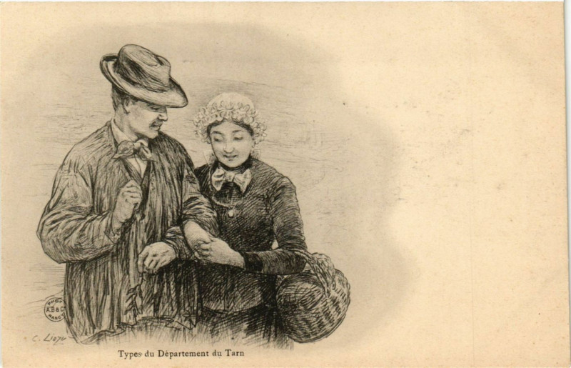 Carte postale ancienne Types du Departement du Tarn