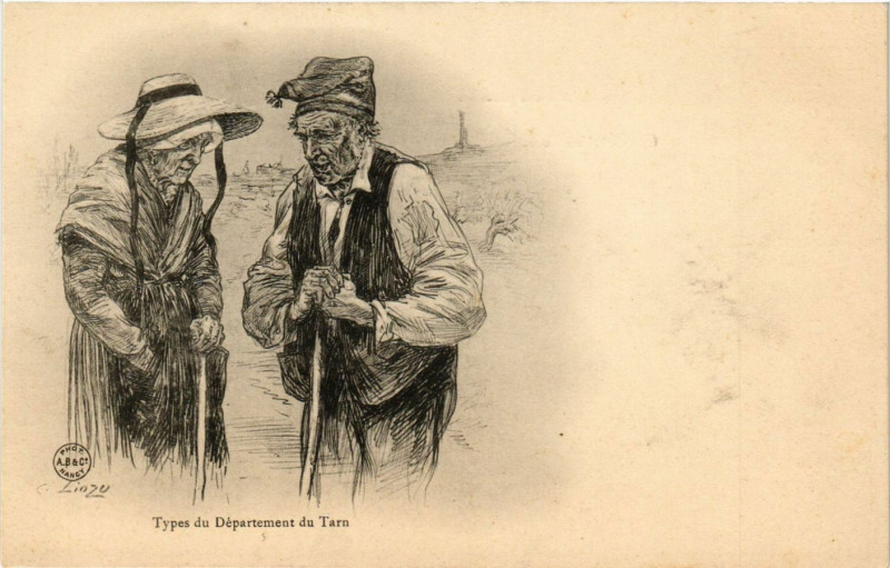 Carte postale ancienne Types du Departement du Tarn