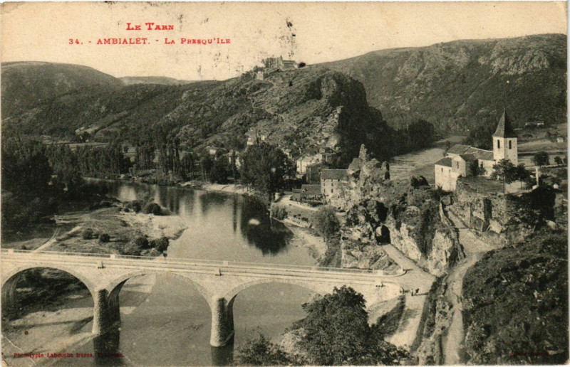 Carte postale ancienne Le Tarn - Ambilet - La Presqu'Ile