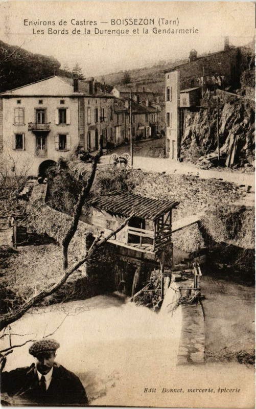 Carte postale ancienne Env. de Castre - Boissezon Les Bords de la Durenque et la Genda à Boissezon