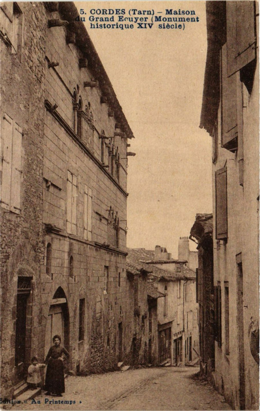 Carte postale ancienne Cordes - Maison du Grand Ecuyer