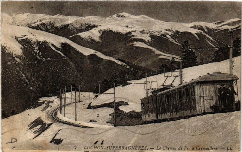 Carte postale ancienne Luchon - Superbagneres Le Chemin de Fer a Cremaillere