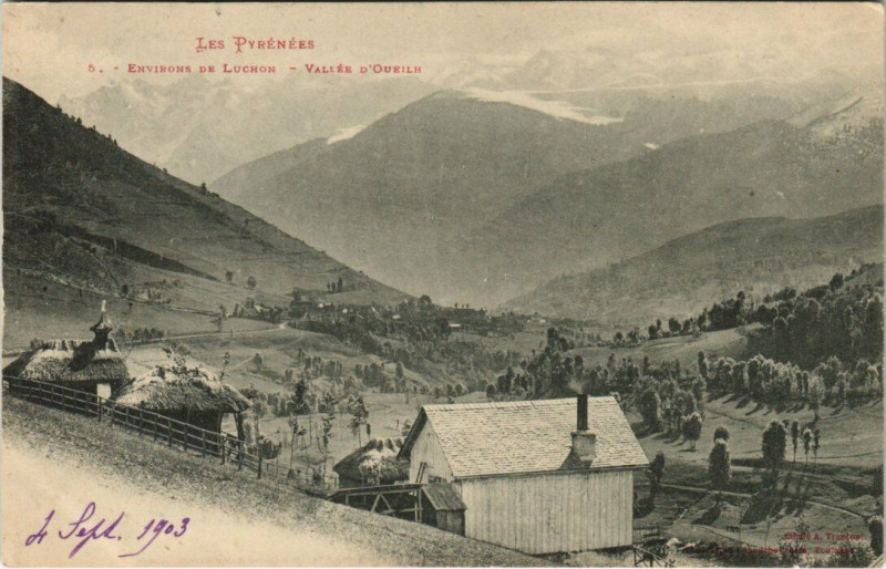 Carte postale ancienne Env. de Luchon - Vallée D'Oueilh