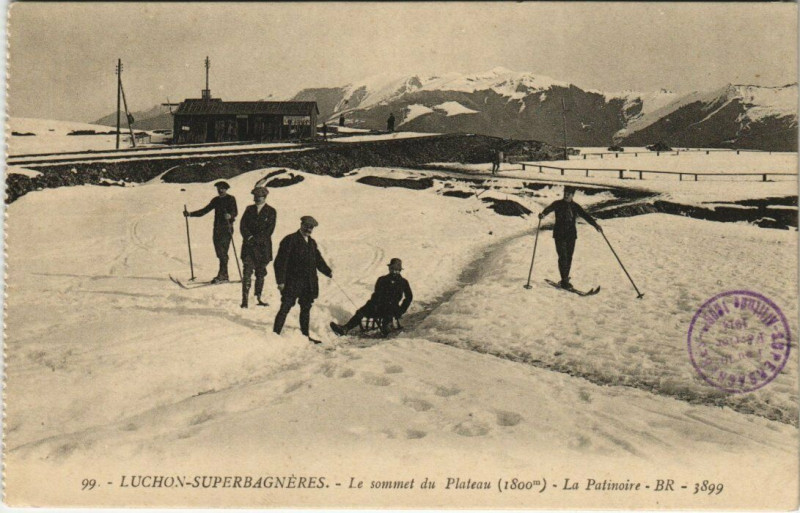 Carte postale ancienne Luchon-Superbagneres - Le sommet du Plateau