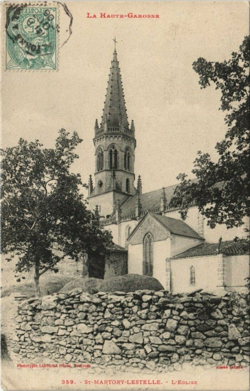 Carte postale ancienne Saint-Martory-Lestelle - L'Eglise à Saint-Martory