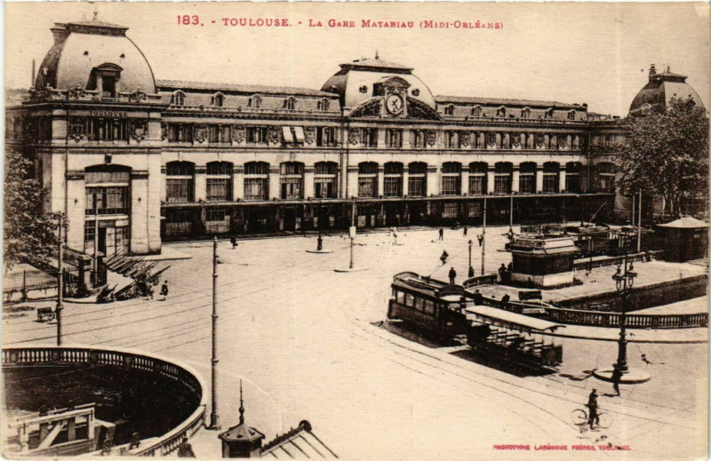 Carte postale ancienne Toulouse Gare Matabiau Midi-Orleans à Toulouse