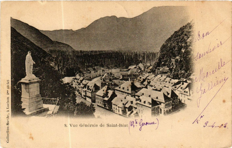 Carte postale ancienne Vue Générale de Saint-Beat