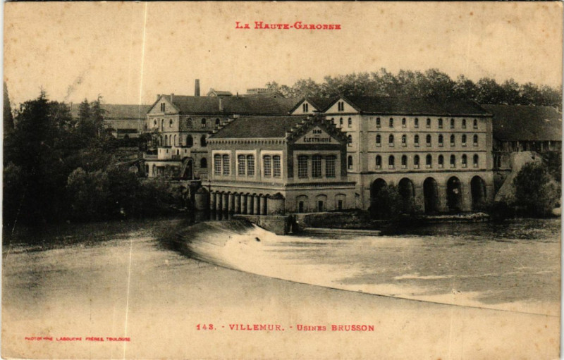 Carte postale ancienne Villemur - Usines Brusson
