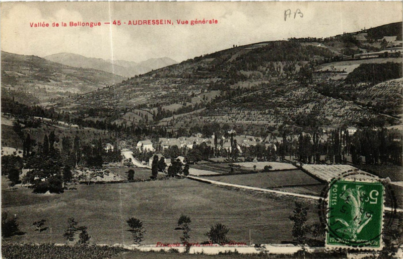 Carte postale ancienne Vallée de la Bellongue - Audressein vue générale