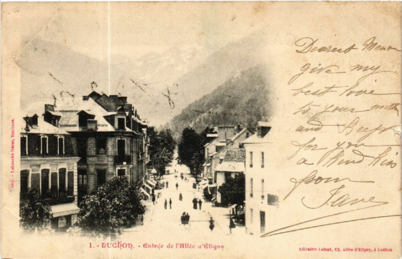 Carte postale ancienne Luchon - Entrée de l'Allée d'Etigny