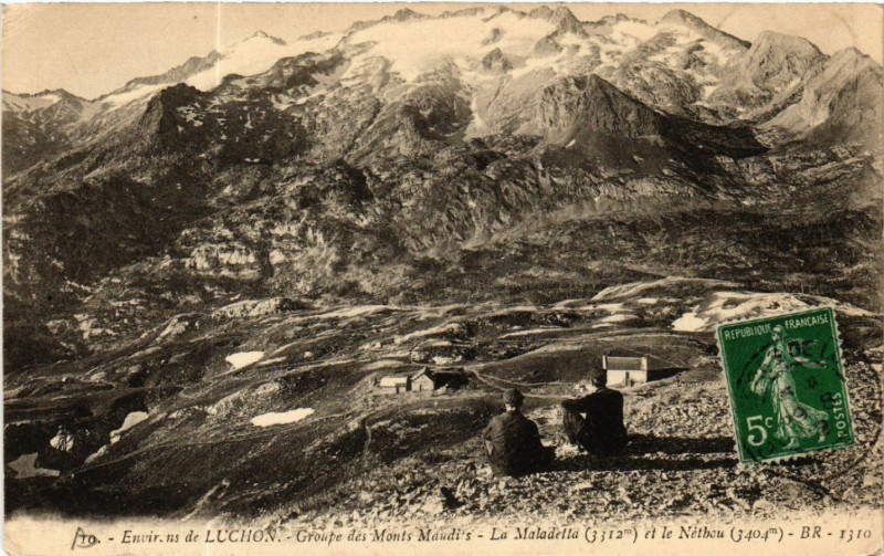 Carte postale ancienne Env. de Luchon - Groupe des Monts Maudits - La Maladetta (3312)