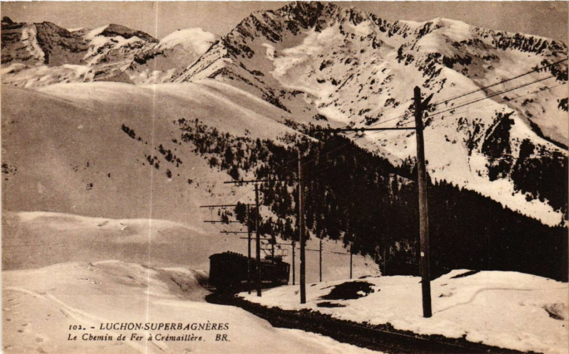 Carte postale ancienne Luchon-Superbagneres - Le Chemin de Fer a Crémaillere