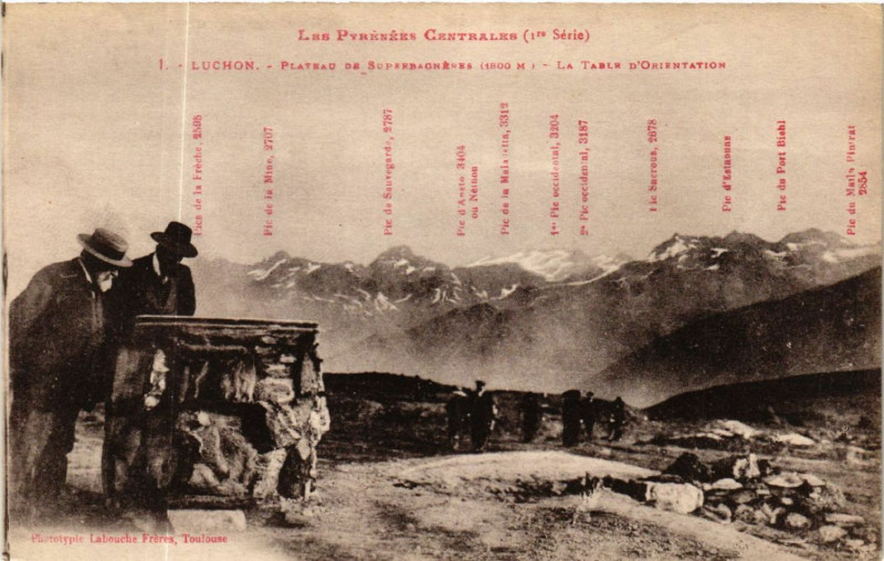 Carte postale ancienne Luchon - Plateau de Saint-Superbagnieres (1800 m) - La Table