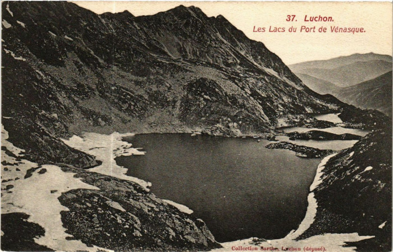 Carte postale ancienne Luchon - Les Lacs du Port de Vénasque