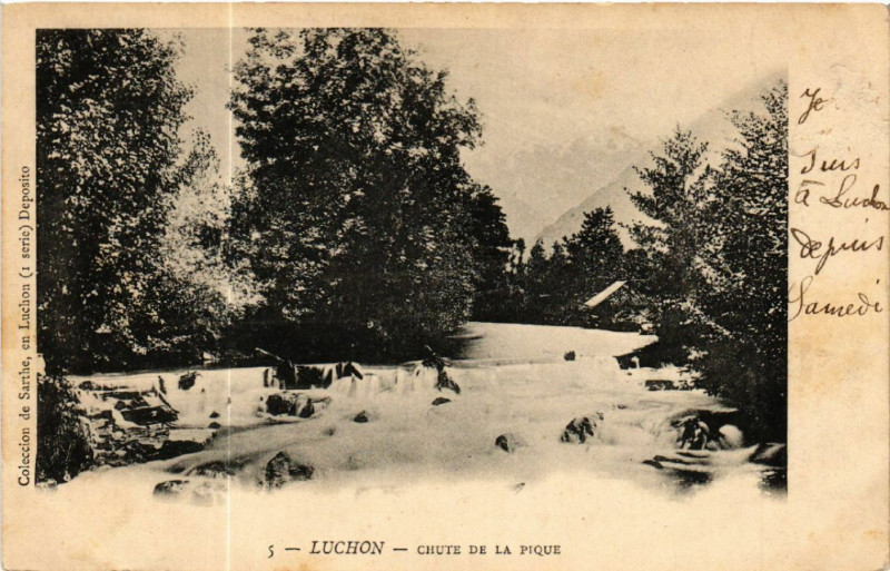 Carte postale ancienne Luchon - Chute de la Pique
