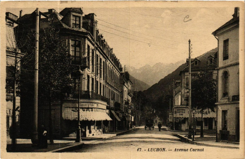 Carte postale ancienne Luchon - Avenue Carnot
