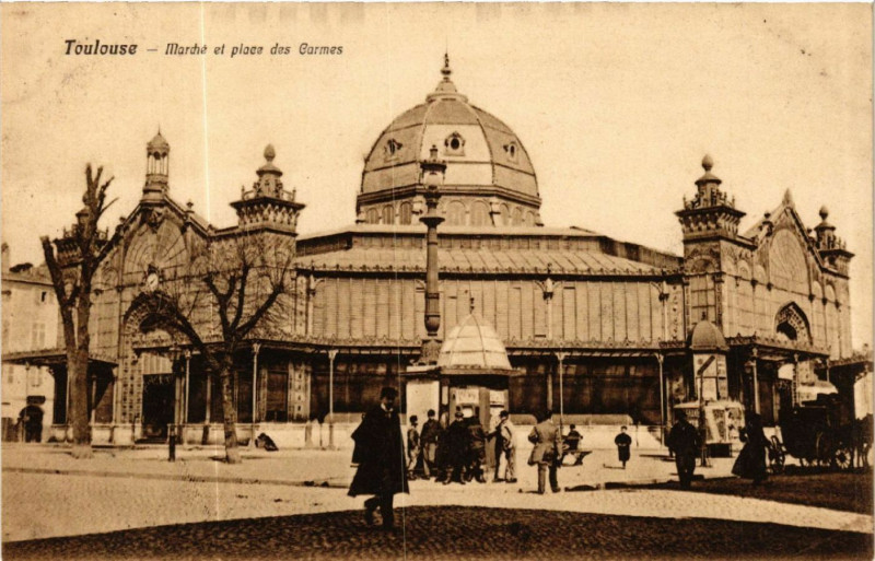 Carte postale ancienne Toulouse - Marché et place des Garmes à Toulouse