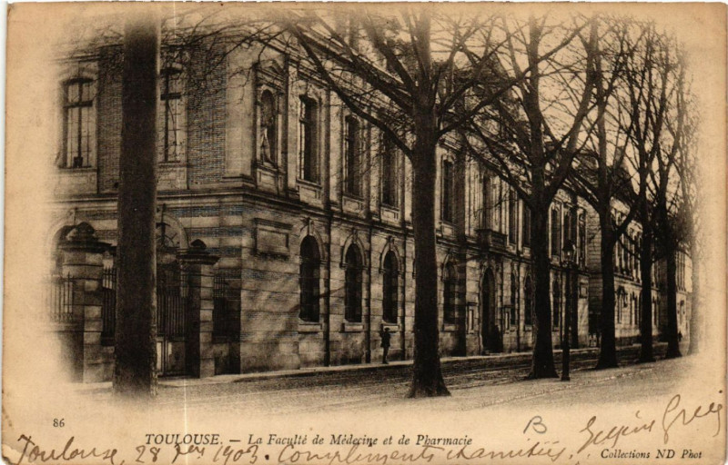 Carte postale ancienne Toulouse - La Faculté de Méderine et de Pharmacie à Toulouse