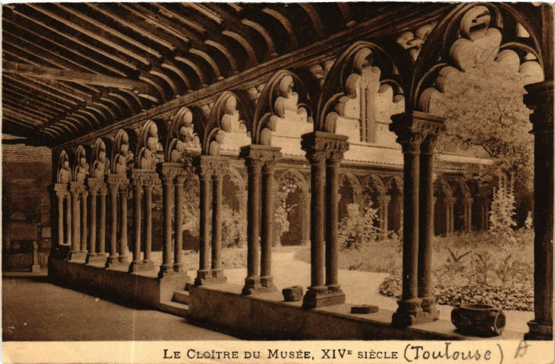 Carte postale ancienne Le Cloitre du Musée Xiv siécle (Toulouse) à Toulouse