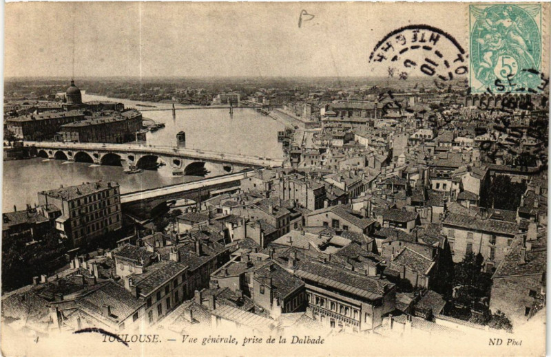 Carte postale ancienne Toulouse - Vue générale prise de la Dalbade à Toulouse