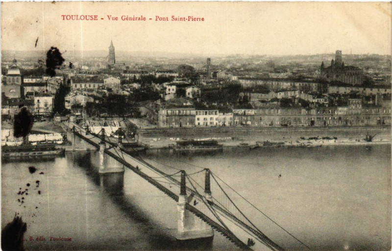 Carte postale ancienne Toulouse - Vue Générale - Pont Saint-Pierre à Toulouse