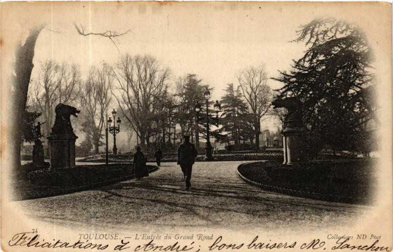 Carte postale ancienne Toulouse - L'Entrée du Grand-Rond à Toulouse