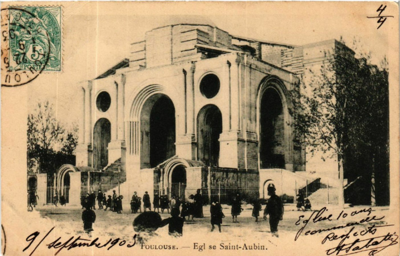 Carte postale ancienne Toulouse - Eglise Saint-Aubin à Toulouse