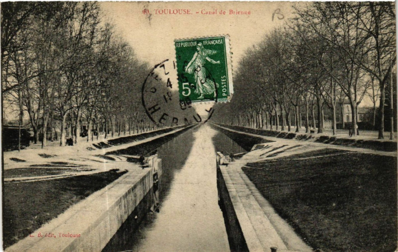 Carte postale ancienne Toulouse - Canal de Brieune à Toulouse