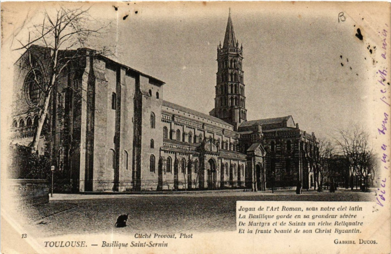 Carte postale ancienne Toulouse - Basilique Saint-Sernin à Toulouse