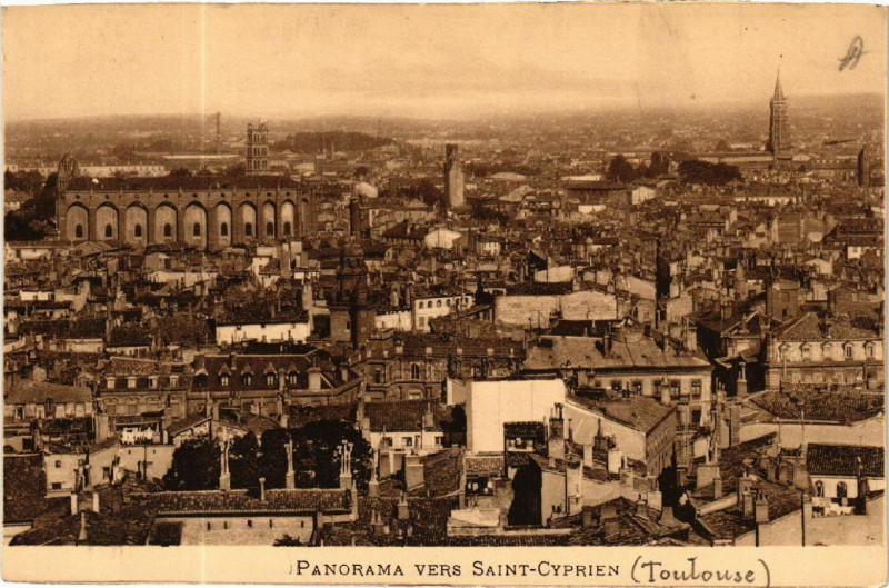 Carte postale ancienne Panorama vers Saint-Cyprien (Toulouse) à Toulouse